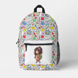 Sac À Dos Imprimé Retour à l'école. Fille de l'école