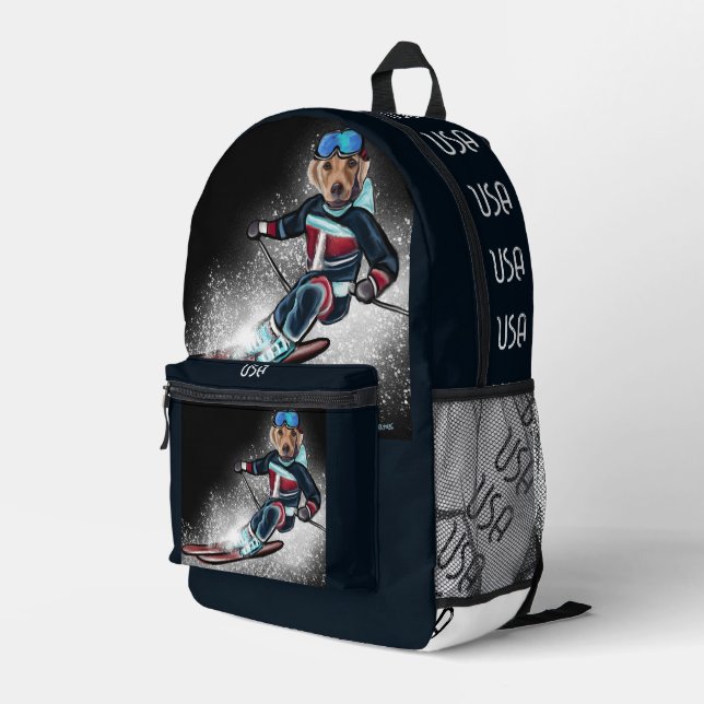 SAC À DOS IMPRIMÉ RETRIEVER DU LABRADOR  (Coin arrière droit)