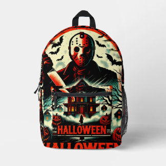 Sac À Dos Imprimé Rétro Halloween Horror Night 80s Slasher Vibes