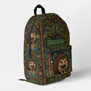 Sac À Dos Imprimé Rétro hérisson de la forêt vintage botanique fores