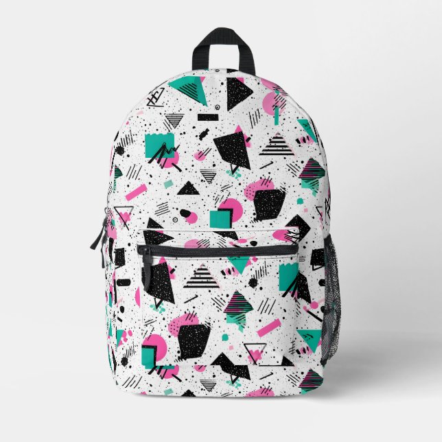 Sac À Dos Imprimé Retro Memphis Geometric Pattern (Recto)