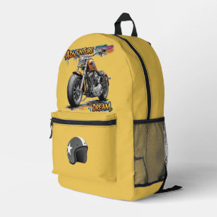 Sac À Dos Imprimé Rêve d'aventure à moto - Motocyclette Chopper Vint