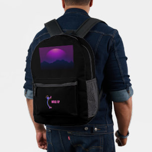 Sac À Dos Imprimé Réveil avec Vision Nocturne Lune Violette