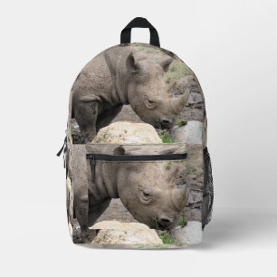 Sac À Dos Imprimé Rhino noir