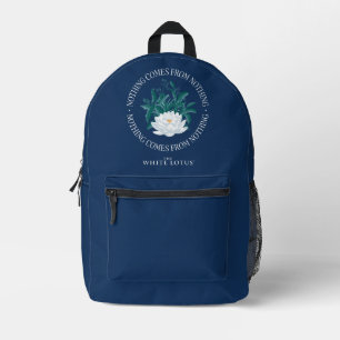 Sac À Dos Imprimé Rien Ne Vient De Rien - Le Lotus Blanc