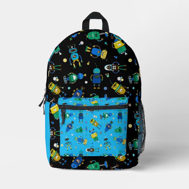 Sac À Dos Imprimé Robots heureux  (Recto)