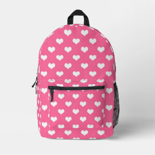 Sac À Dos Imprimé Rose Blanc amour Coeur Motif Design