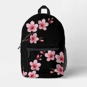 Sac À Dos Imprimé Rose de Cerisier Noir Monogramme