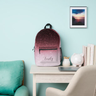 Sac À Dos Imprimé Rose gold paillettes dégradé personnalisé