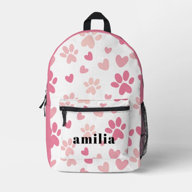 Sac à dos imprimé rose pâle personnalisé (Recto)