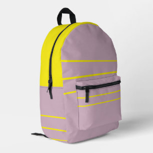 Sac À Dos Imprimé Rose Poudrée Avec Jaune