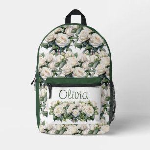 Sac À Dos Imprimé Roses Blanches Élégantes