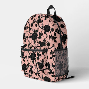 Sac À Dos Imprimé Roses du cimetière gothique rose et noir