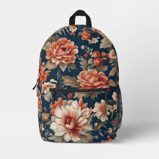 Sac À Dos Imprimé Roses, Feuilles et fleurs rétro