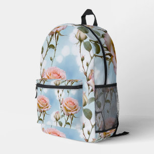 Sac À Dos Imprimé Roses pastel délicates sur un ciel dégradé