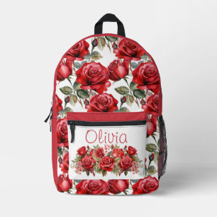 Sac À Dos Imprimé Roses Rouges Élégantes