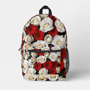 Sac À Dos Imprimé RosesRougesEtBlanches