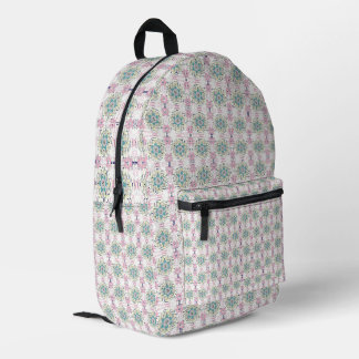 Sac À Dos Imprimé Roue Verte Avec Fleurs Roses