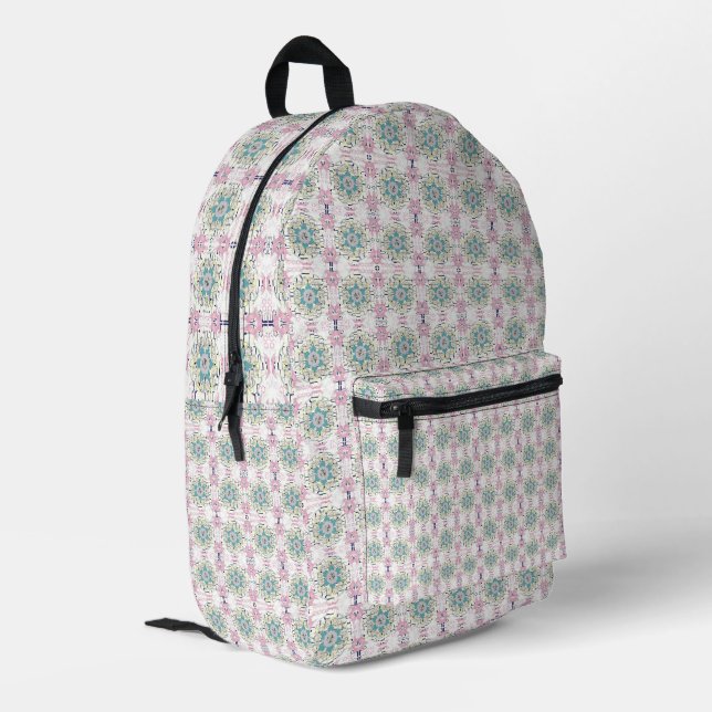 Sac À Dos Imprimé Roue Verte Avec Fleurs Roses (Coin arrière gauche)