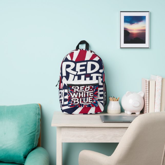 Sac À Dos Imprimé Rouge blanc et bleu Amérique (Insitu)
