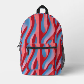 Sac À Dos Imprimé Rouge/Bleu Moderne