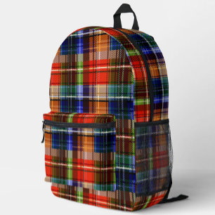 Sac À Dos Imprimé Rouge Bleu Vert Jaune Carreaux Tartan Design