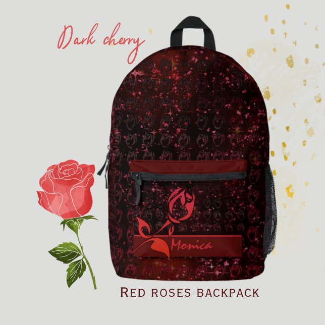 Sac À Dos Imprimé Rouge cerisier foncé (Red Roses backpack 2
)