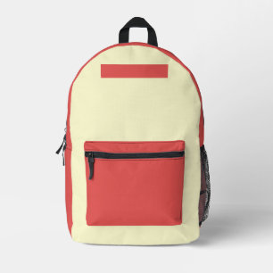 SAC À DOS IMPRIMÉ ROUGE CRÈME SCOLAIRE COLLÈGE GARÇONS FILLES