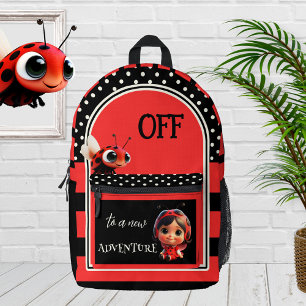 Sac À Dos Imprimé Rouge noir Ladybug mignon enfants