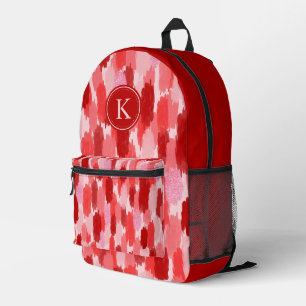 Sac À Dos Imprimé Rouge rose Abstrait brosses Motif Monogramme