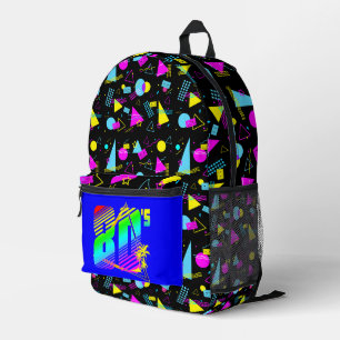 SAC À DOS IMPRIMÉ RUBAN RÉTRO DES ANNÉES 1980 FORMES COLORÉES