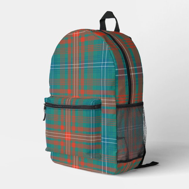 Sac À Dos Imprimé Rustique Plaid Orange Wilson Tartan (Coin arrière droit)