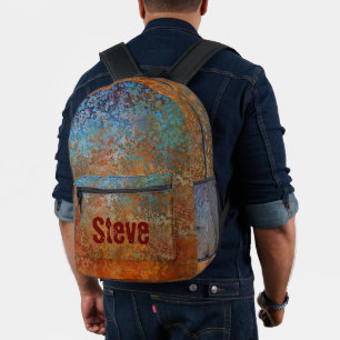 Sac À Dos Imprimé Rusty, Verdigris, Grunge Steampunk Personnalisé