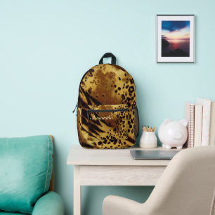 Sac À Dos Imprimé Sacoche Empreinte de léopard - École tendance & sa