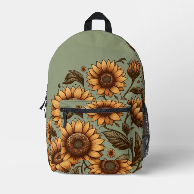 Sac À Dos Imprimé Sage et tournesols (Recto)