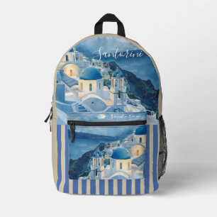 Sac À Dos Imprimé Santorin, Nuit romantique à Santorin, Ba imprimé