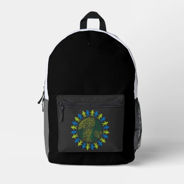 Sac À Dos Imprimé sauver la terre (Recto)