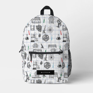 Sac À Dos Imprimé Science Chimie Scientifique Motif Nom personnalisé