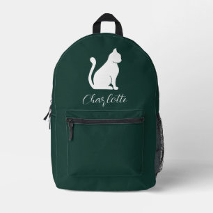 Sac À Dos Imprimé Script Monogramme Personnalisé Chat Mignon
