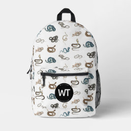 Sac À Dos Imprimé Serpents colorés Reptile Animal Motif Monogramme