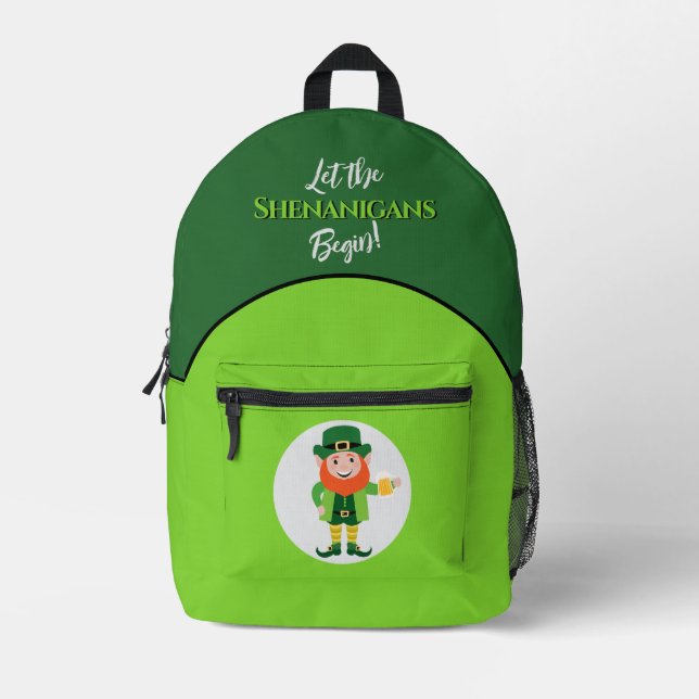Sac À Dos Imprimé Shenanigans Leprechaun Saint Patrick’s Day (Recto)