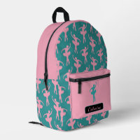 Silhouette Ballerina en rose et Turquoise