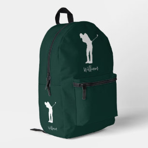 Sac À Dos Imprimé Silhouette de Golfer moderne Script Monogramme Ver