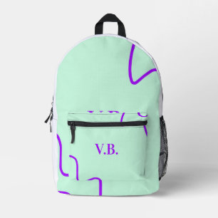 Sac À Dos Imprimé Simple couleur unie ajouter nom texte monogramme 