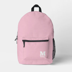 Sac À Dos Imprimé Simple minimaliste Cute Girl rose Monogramme Nom