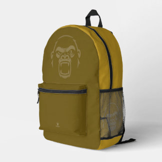 Sac À Dos Imprimé Singe Stressé - Rugir ! Moutarde