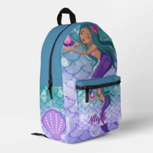 Sac À Dos Imprimé Sirène azur personnalisée