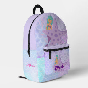 Sac À Dos Imprimé Sirène Violet Personnalisée