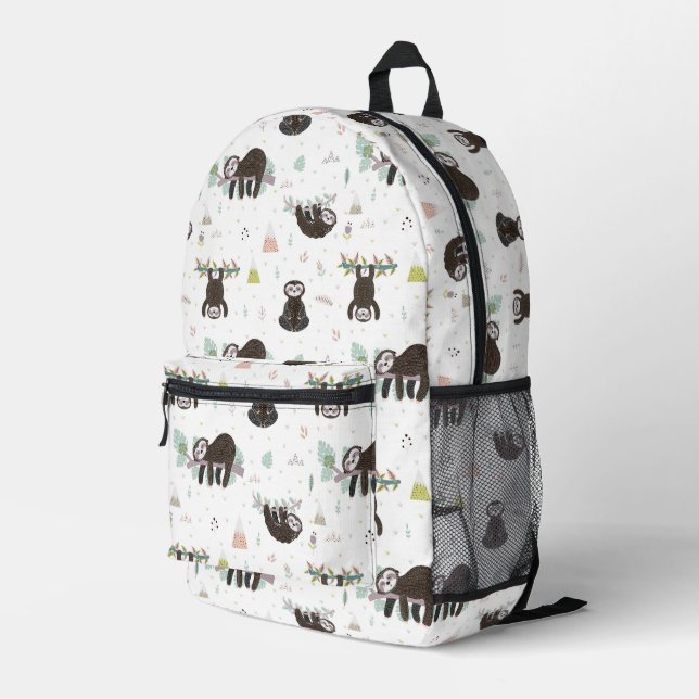 Sac À Dos Imprimé Sleepy Sweet Sloth Motif (Coin arrière droit)