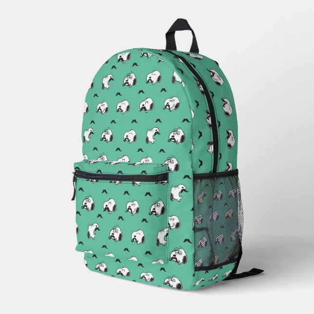 Sac À Dos Imprimé Snoopy Moustaches et Motif Turquoise (Coin arrière droit)